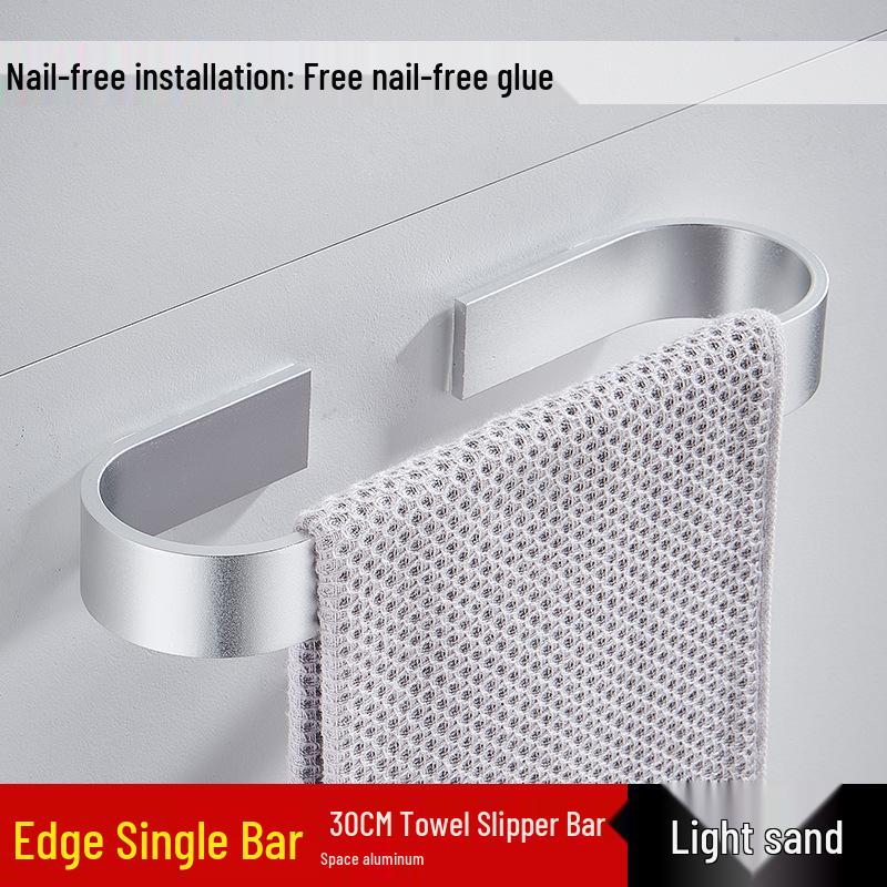 Jessite No-Drill Wall-Mounted Aluminum Towel and Slipper Rack