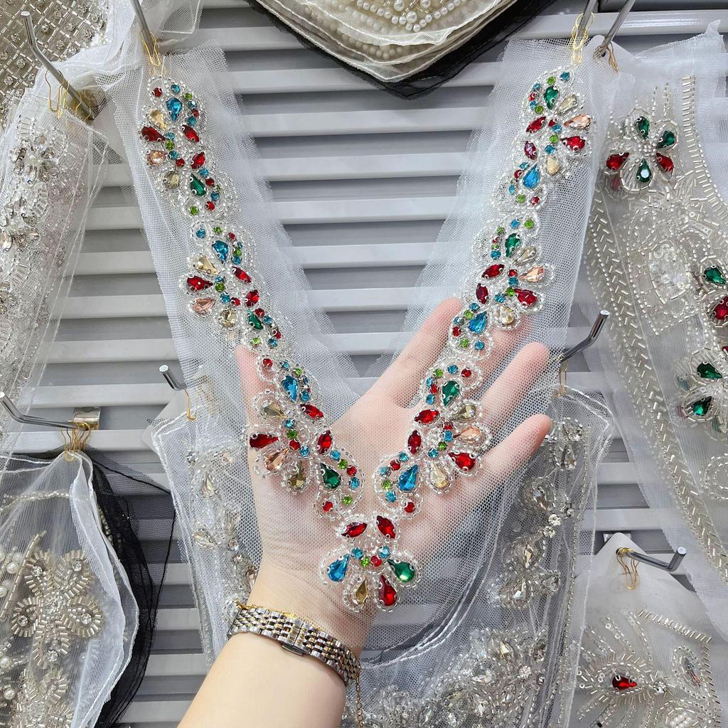 V-Neck Floral Beaded Lace Mesh Lingerie Dress Sweater