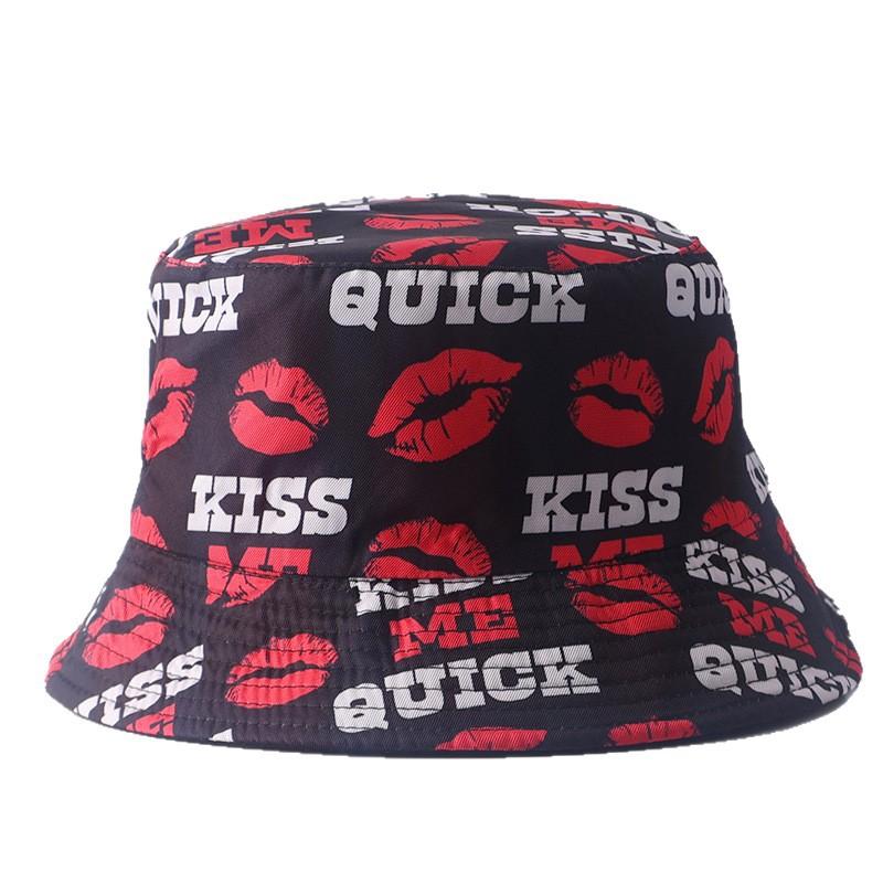 Digital printing small edge bucket hat spring and summer double-sided can wear outdoor sunshade basin hat spot