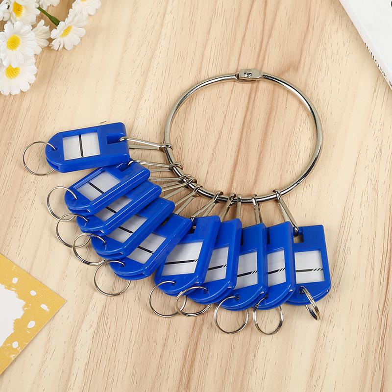 Metal Keychain with Key Ring, Creative Key Board, Anti-Loss Marker and Buckle.