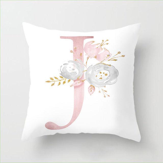 Flower Letter Pillow Soft and Breathable Sofa Car Lumbar Support Office Waist Protection Pillowcase