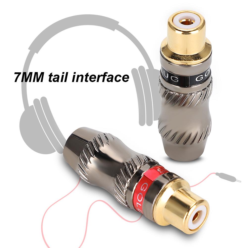 2PCS Zinc Alloy Gold Plated RCA Female Soldering Plug for DIY O Cable Extension Cable