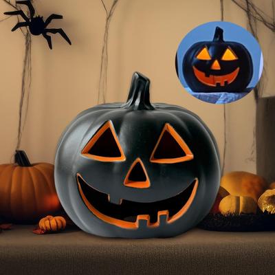 Halloween Pumpkin Light Decorative Figurine Creepy Decor LED Lantern for Balcony