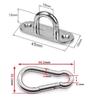 1/5Set Mount Hook Wall U Boat Pad Mount Snap Hook Pad Eye Plate Stainless Steel U Hooks