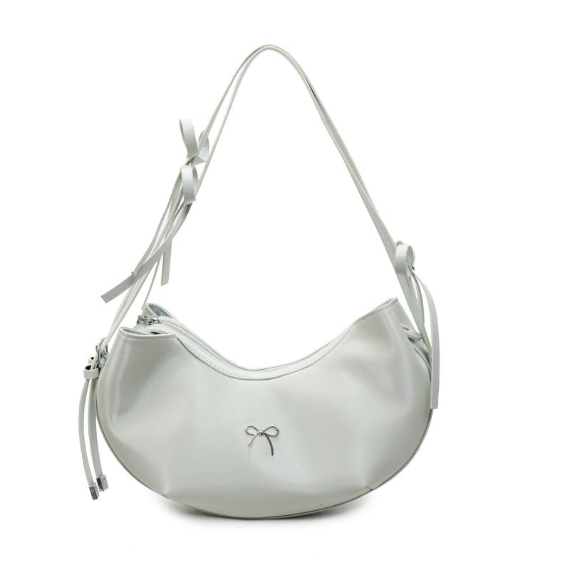 

New Arrival Solid Color Popular Underarm Cattle Bag Women s All-match Fashionable Crossbody Bag Niche Single Shoulder Handbag зелений