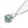 [Your and My Jewelry Box] SILVER925 Silver Emerald Pendant Necklace Flower Design 14006 [Gift Wrapped] [May Birthstone]