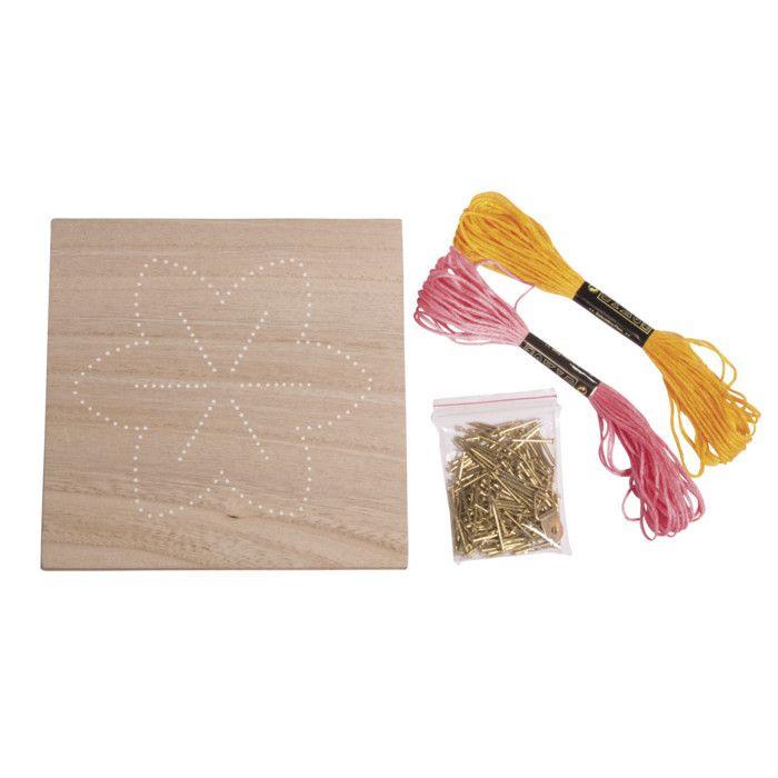 Kit: Spikbild Blomma, 14x14x0,9cm, låda 1 st.