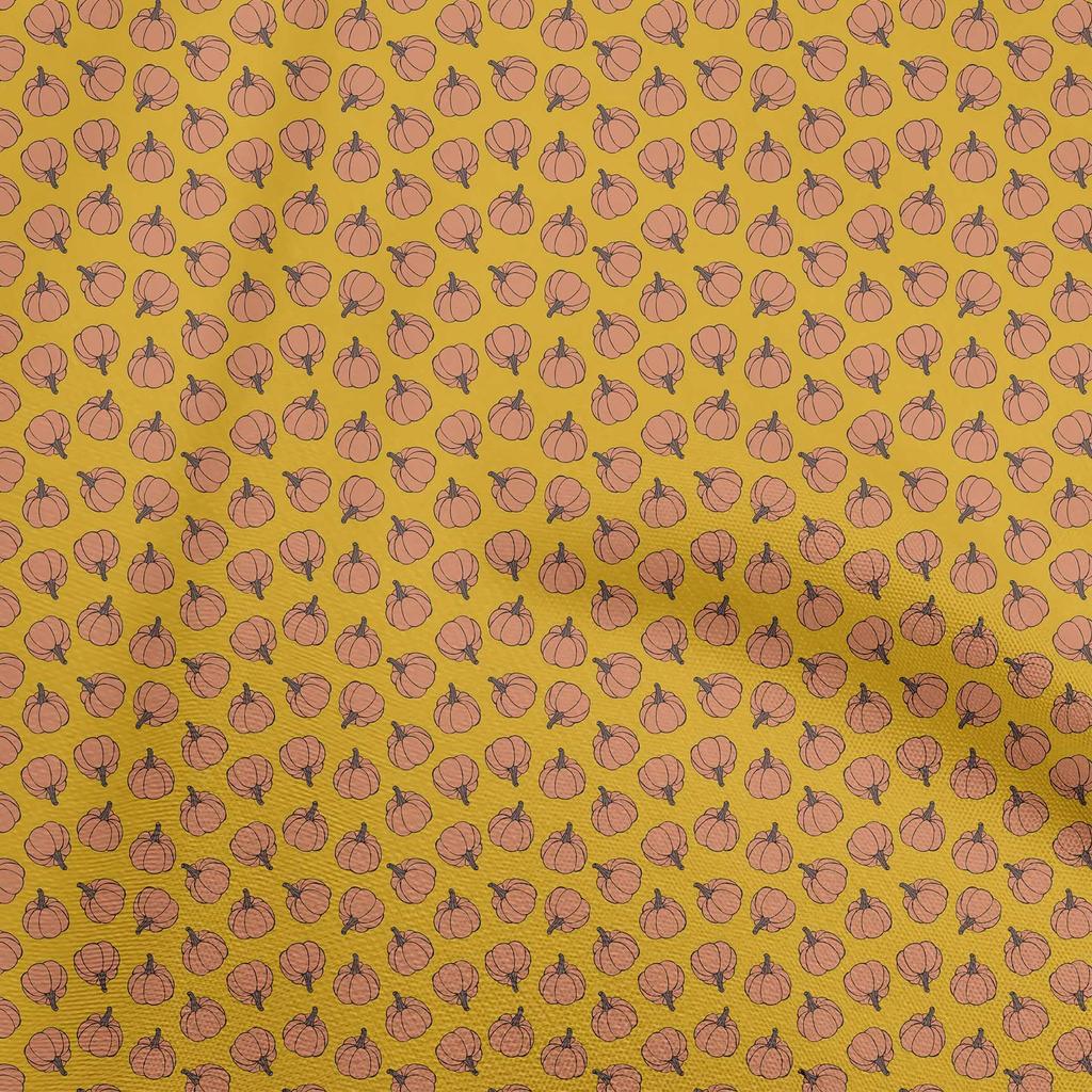 oneOone Cotton Flex Black Fabric Pumpkin Dress Material Fabric Print Fabric By The Yard 40 Inch