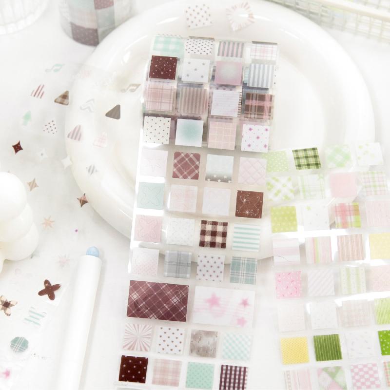 Cute Strolling through the Grid PET Tape 60mm X 2m DIY Scrapbooking Collage Stationery Decor Journal Sticker Adhesive Tapes
