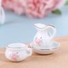 Rose Floral Dollhouse Bathroom Porcelain Micro Scene Miniature Furniture Porcelain  Girls Gift