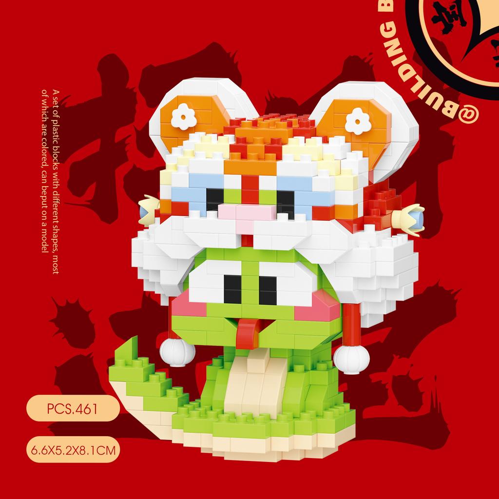 New Year Of Snake Kids Toys Mini Cute Snake Micro Building Blocks Educational Toys Animals Model Lucky Decorations 2025 Gifts