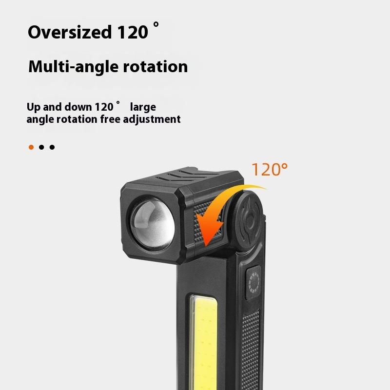 Multifunctional USB Rechargeable Flashlight with Magnet Powerful COB LED Work Light Waterproof Torch