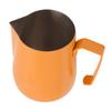 450ml Milk Frothing Pitcher 304 Stainless Steel Steaming Pitcher Milk Frother Pitcher for Coffee Shop Home Orange