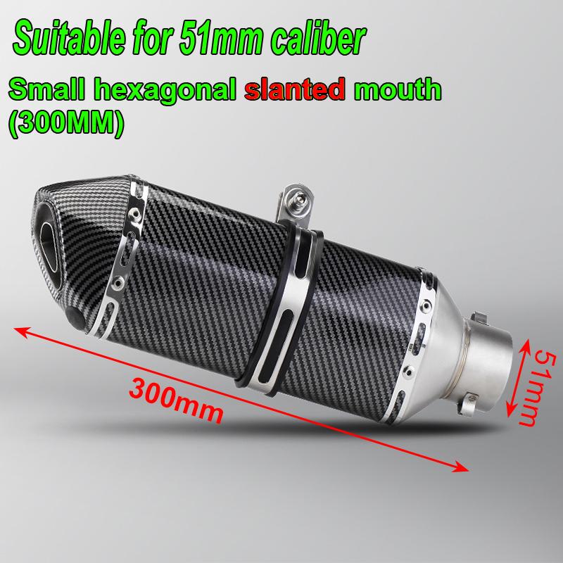 HQ Universal 51mm Motorcycle Exhaust Pipe Length 300/370/470mm Stainless Steel ninja400 R3 Z900 S1000RR MT-07 pcx160 duke390 R1