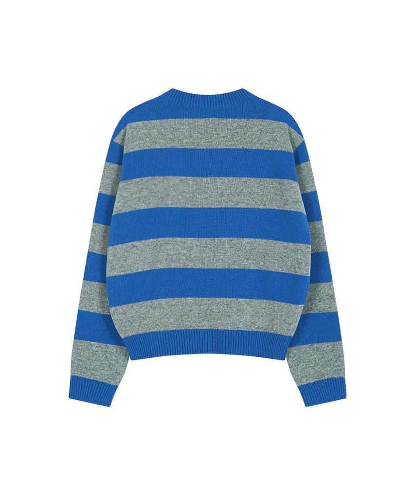 ADSB ANDERSSON BELL 26 Girls Heart Message Crew-Neck Sweater Atb1621W(Blue/Grey)