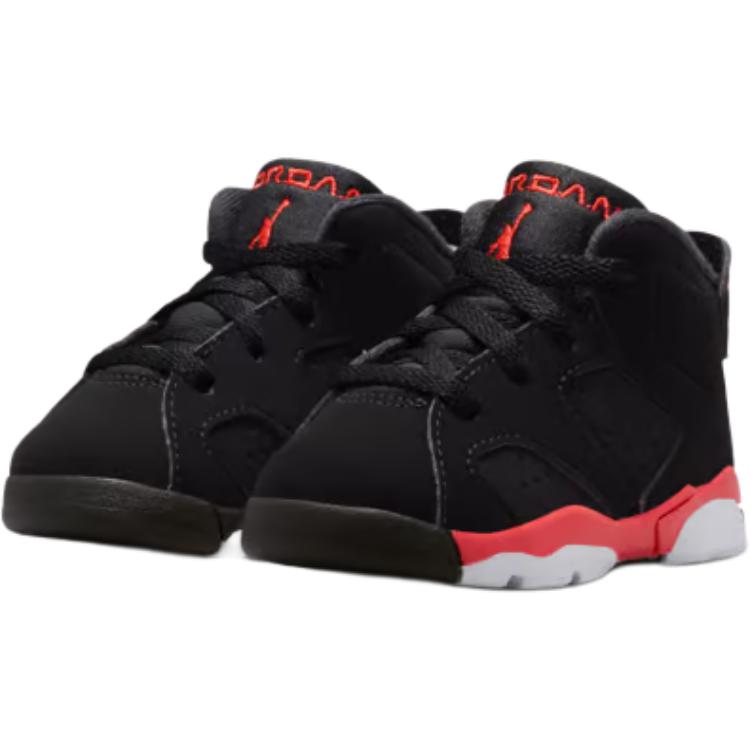 Air Jordan 6 Retro TD Reverse Infrared Salesman Baby Sneakers Black Light-Crimson IQ1280-001