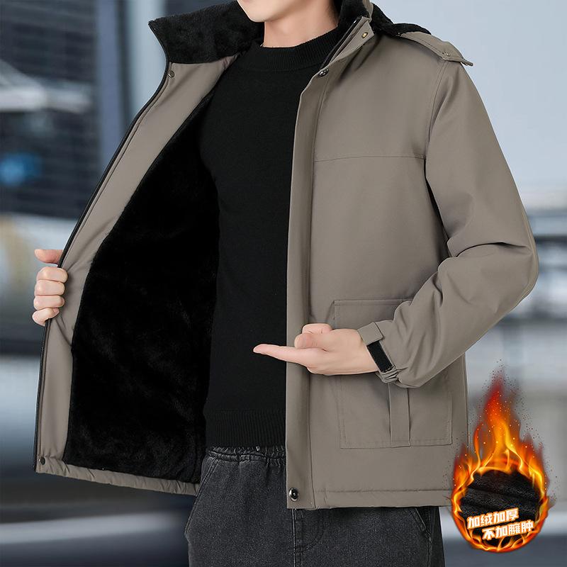 Fashionable and versatile Men's Thickened Warm Winter Jacket - Wrinkle Resistant Lightweight Soft and Cozy Long Sleeve Down Jacket