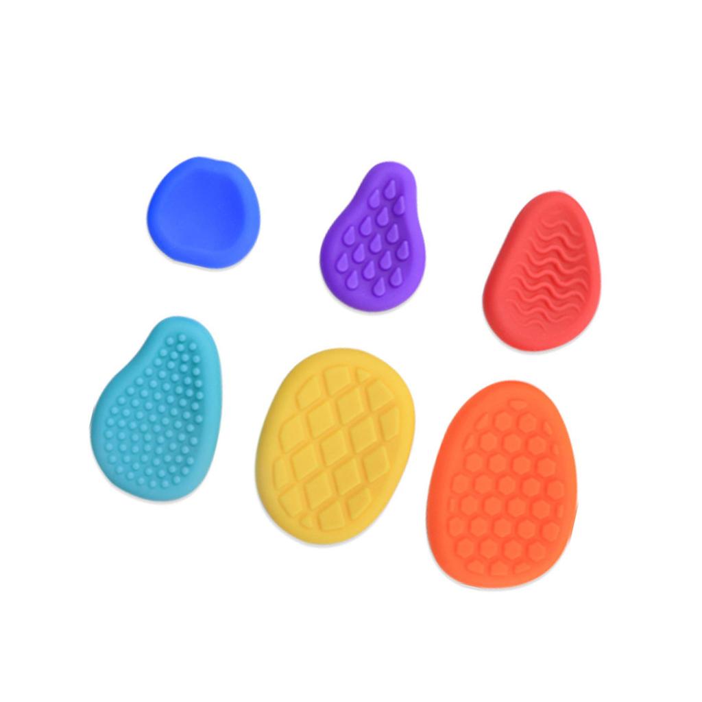 6 Pack Sensory Textured Stones Toy For Kids Stress Relief Quiet Tactile Toy For Autism Calming Classroom Prizes