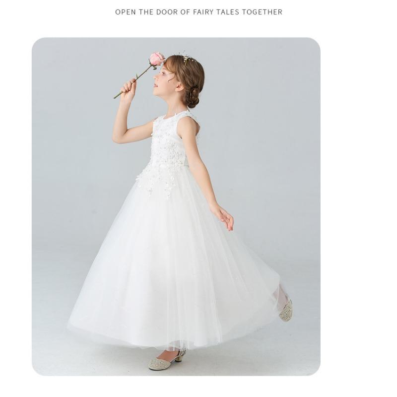 Girls Kids Puffy Princess Dress Wedding Party Performance Flower Girl Dress