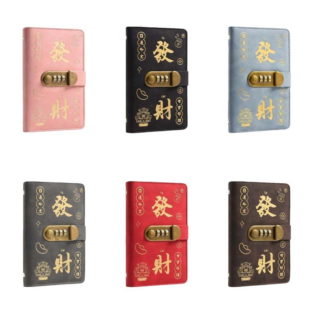 PU Leather Envelop Savings Challenges Book God of Wealth Style Cash Budget Notebook Money Planners