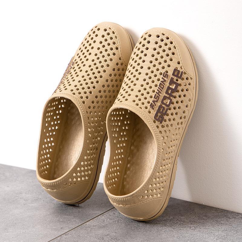 

Men Slippers Summer Breathable Home Indoor Slippers Men Thick Bottom Slides Fashion Couple Walking Shoes Large Platform Sandals 44 хаки