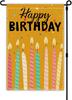 Feliz Aniversário Jardim Placa de Jardim Vertical Dupla Face Vela Placa de Aniversário Decorações de Festa Suprimentos para Interior Exterior EEZ