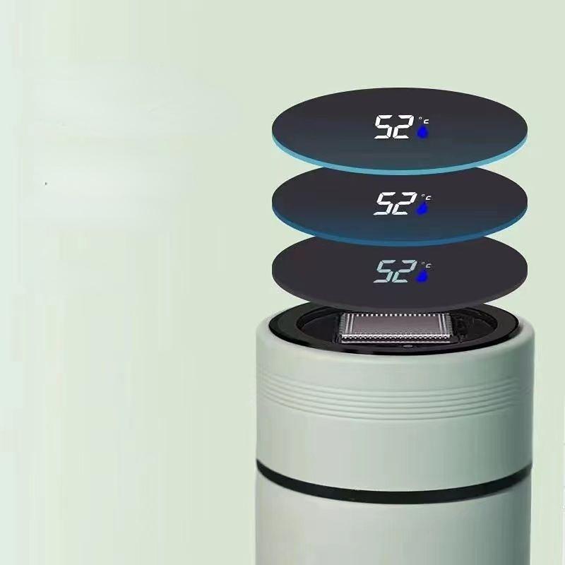 Inteligentní termoska 480ml Vakuové termosky Přenosná nerezová termoska Láhev na vodu Cestovní hrnek na čaj Kancelářská termoska