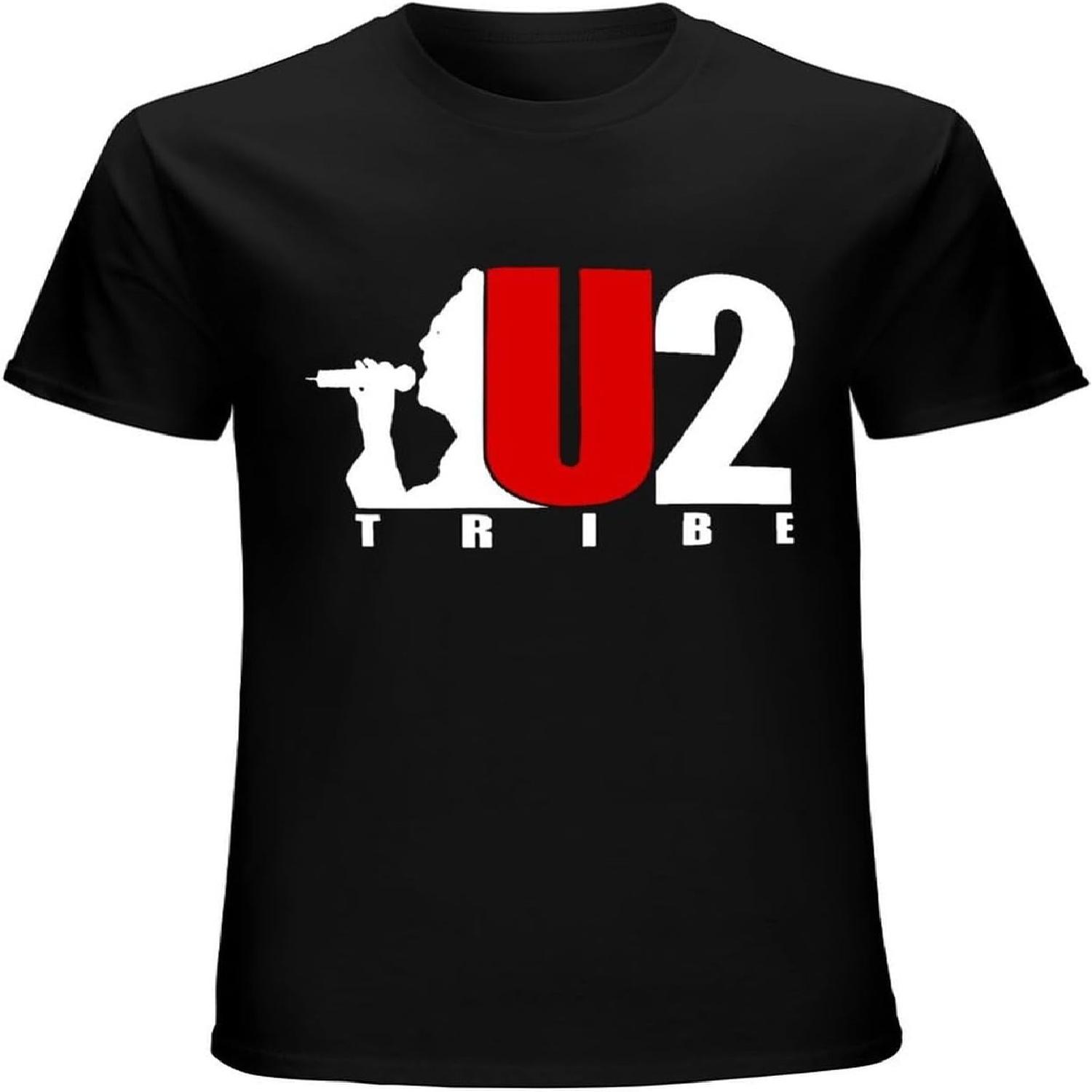 xhaxhi Men s T-Shirt U2 Rock Band Music Soft Men s Workout Shirt Round Neck Sports T-Shirt for Men Breathable(1) S