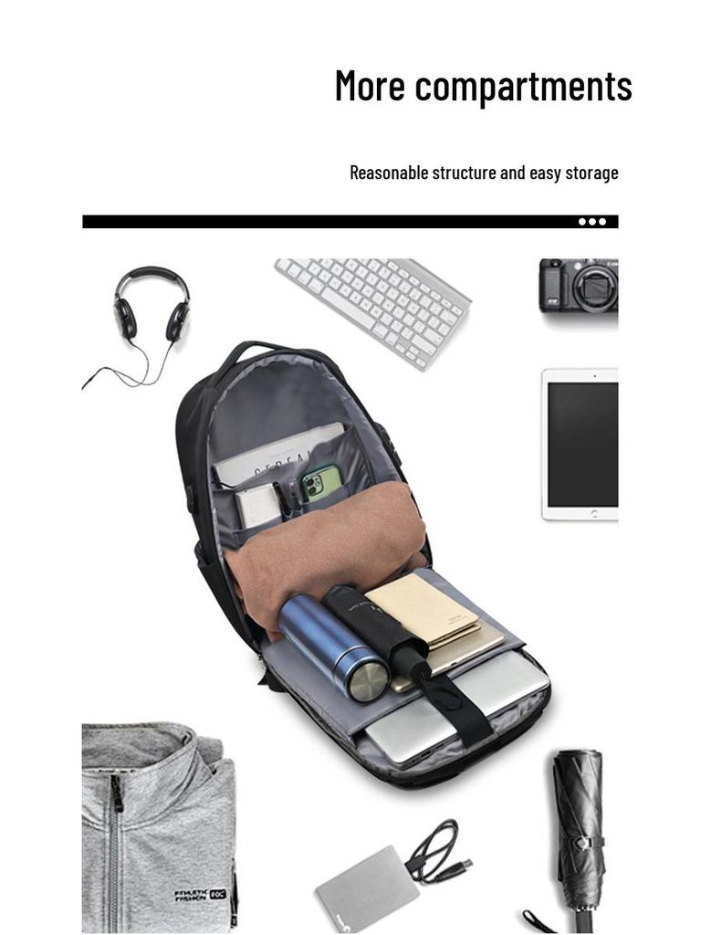Waterproof Men's High-End Fashion Laptop Backpack for Travel and School with Large Capacity