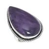 Natural Russian Charoite Gemstone 925 Sterling Silver Jewelry Ring Size 6 z7Q60