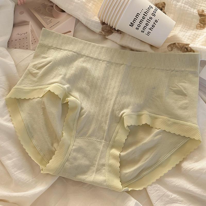 Girls' Japanese Seamless Mid-Waist Underwear with Tummy and Hip Lift, Pure Cotton, Antibacterial.