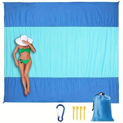 1 pieza Manta de Playa Impermeable Sobredimensionada para Viajes, Camping, Senderismo y Picnic - Ligera y a Prueba de Arena