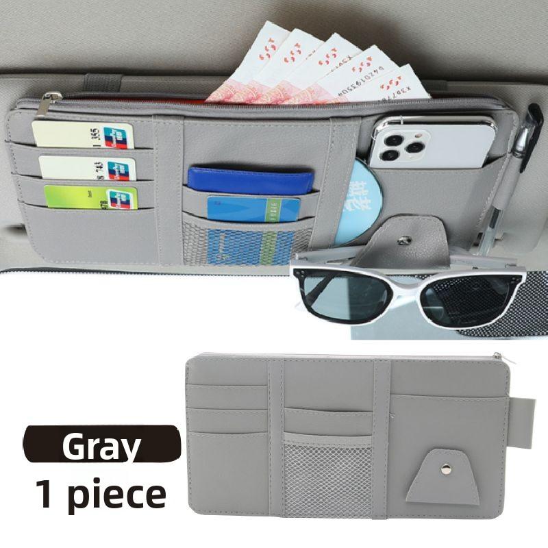 

Car Sun Visor Hanging Clip Organizer Box,For Holding Glasses,Card,With Zipper Multipurpose Sundries Tidy Storage Box Accessories