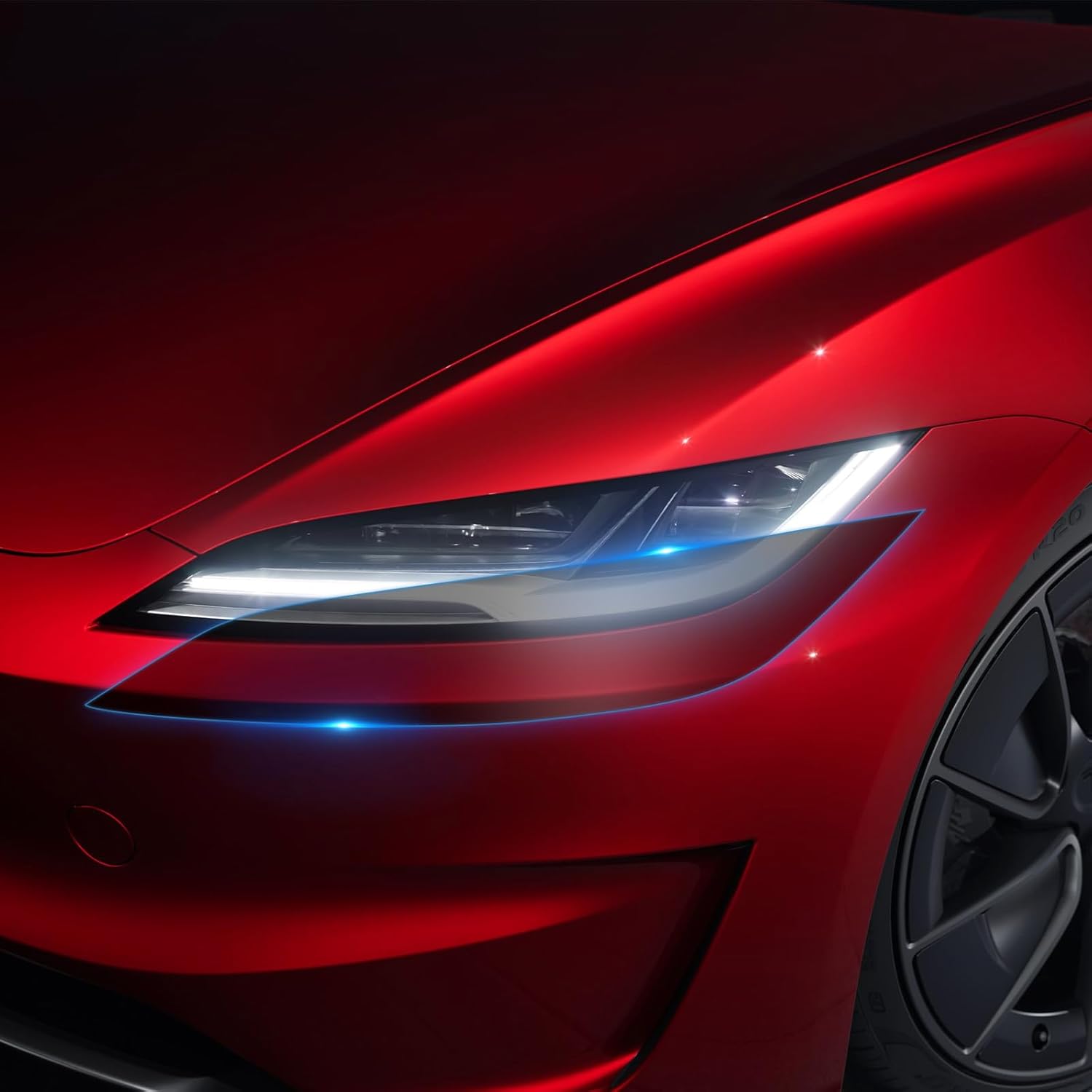 

for Tesla Model 3 2024 2025 2026 Headlights Smoke Tint PPF 70% VLT Smokey Headlamp Film Paint Protection Custom Fit Anti Scratch Self Healing Guard 70% Vlt