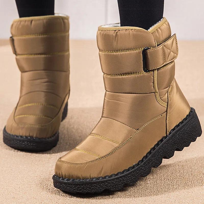 Women Boots 2025 Winter Shoes Woman Waterproof Snow Boots Winter Warm Fur Botas Mujer Korea Style Black Ankle Boots For Women