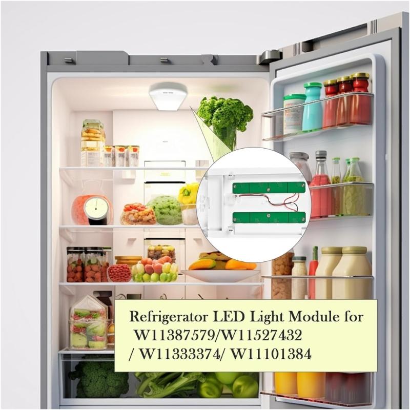 Quick Install Refrigerator Light Bulb High Brightness Fridge Light Module For W11527432 W11387579 W11333374 Part