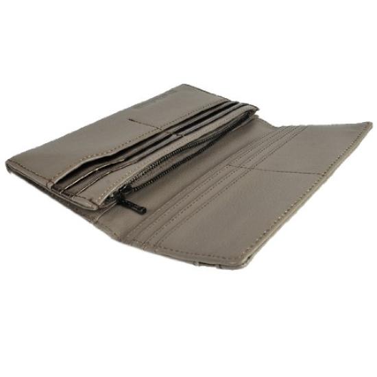 Police METALLIC Men's Long Wallet, Genuine Cowhide Leather, Gray, PA-56901-60