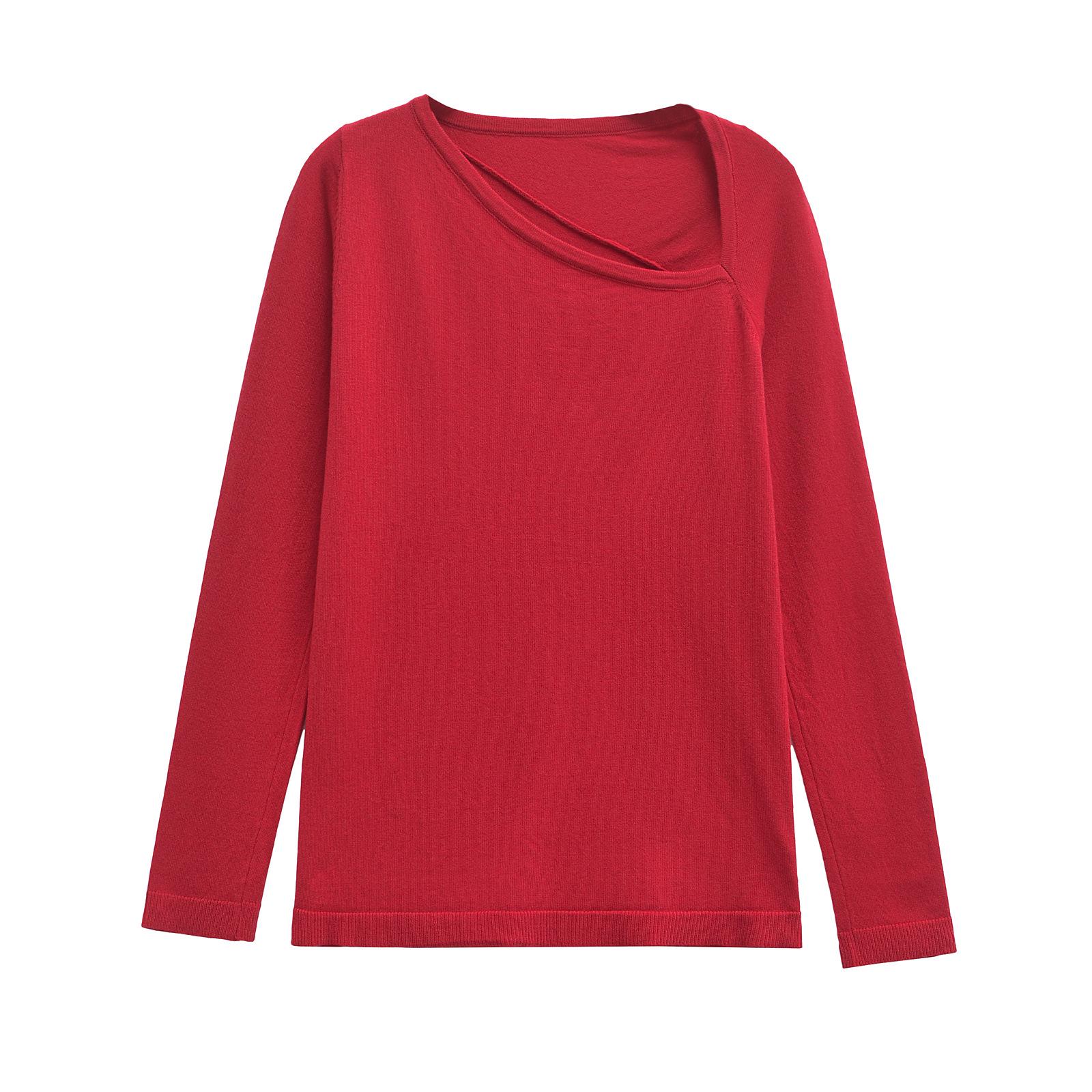 

Женский вязаный свитер с длинным рукавом в европейском и американском стиле, осень 2024, 9598145 Large красный