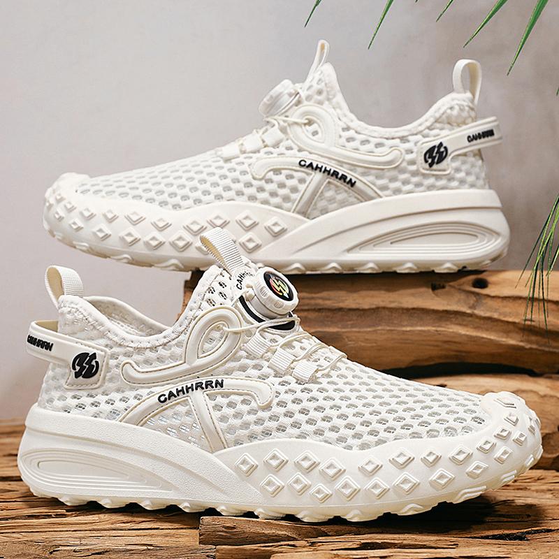 

Уличные Удобные Сетчатые Мужские Водные Кроссовки Модные Нескользящие Дышащие Мужские Туфли для Ходьбы Легкие Быстросохнущие Акваобувь 39 бежевый