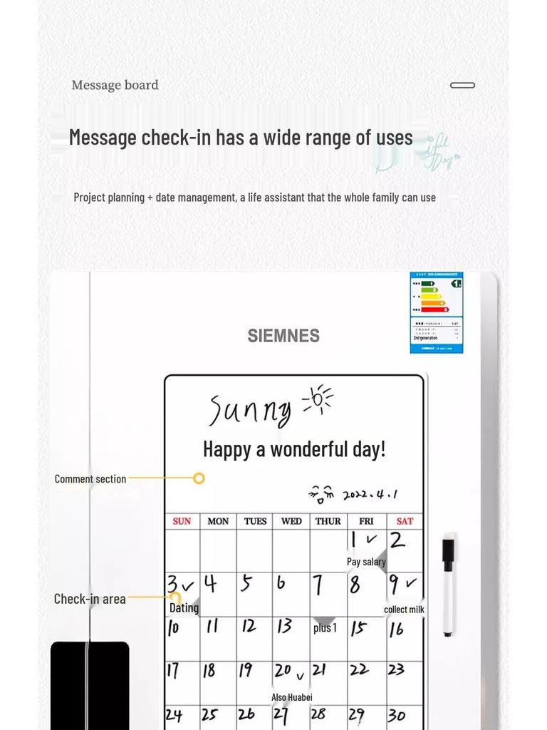Magnetic Refrigerator Chalkboard/Whiteboard Memo Door Sticker