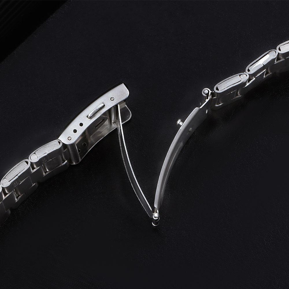 18mm 20mm 22mm Universal Stainless Steel Strap for Samsung Metal Band for Huawei Safefy Folding Buckle for Men Women Bracelet