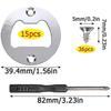 15 Sets Stainless Steel Bottle Opener Inserts Hardware, Metal Insert Parts Kit