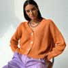 Single Breasted Cardigan V-neck Short Sweater Women Long Sleeved Warm Jacket Solid Color Knit Base Shirt Commut Loose Casual Autumn Winter
