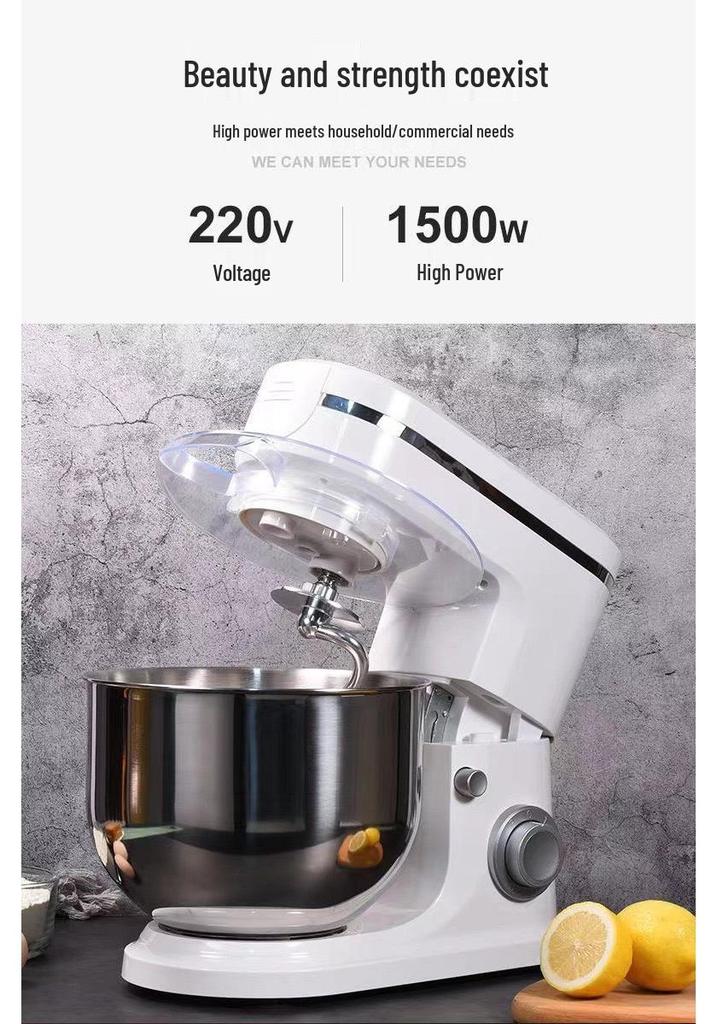 110V Multi-Function Automatic Chef Machine: Dough Kneader, Mixer, Blender, Meat Grinder, Juicer