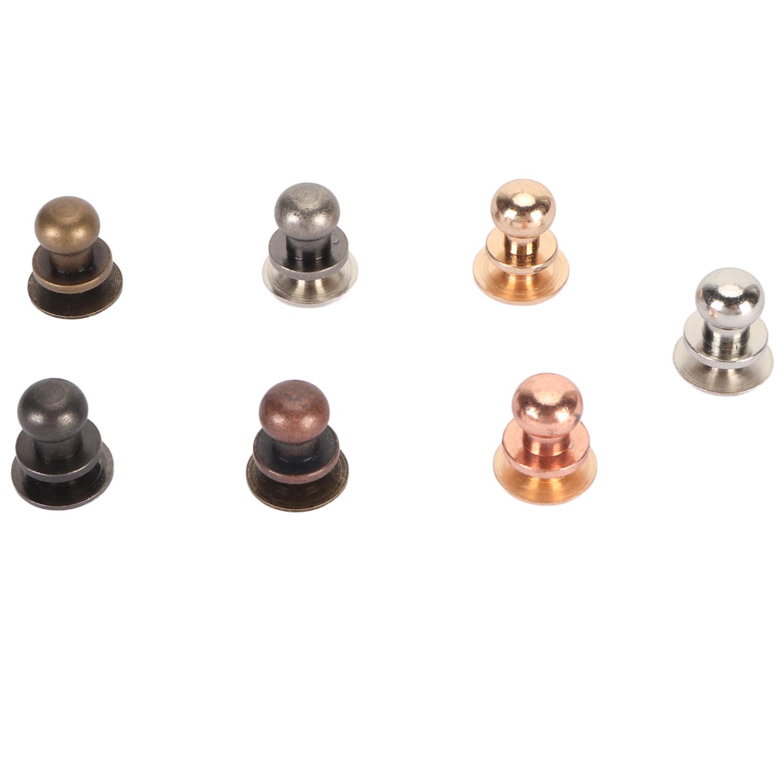 

7 шт. круглые пуговичные пусеты 0,4x0,3 дюйма, в ассортименте цветов, из цинкового сплава, прочные, нержавеющие, винтовые заклепки-кнопки для