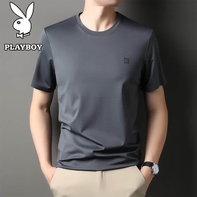 PLAYBOY Men s Lightweight Breathable Crew Neck Short Sleeve T-Shirt 4XL