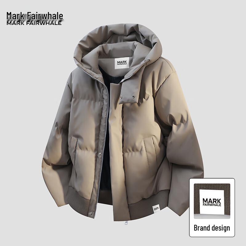 Mark Fairwhale Men's Korean Style Hooded Workwear Puffer Jacket