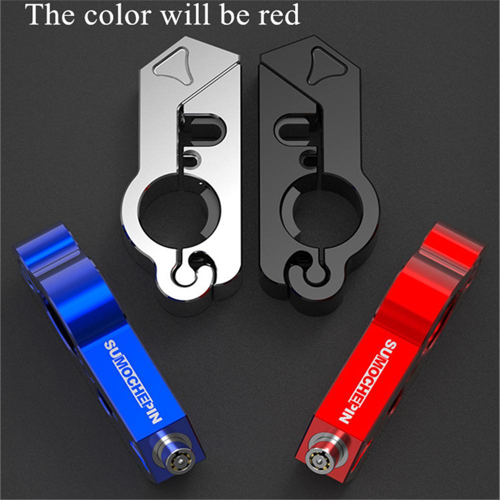 2 In 1 CNC Motorcycle Handlebar Lock Brake Handle Helmet Anti-theft Key Lock Red