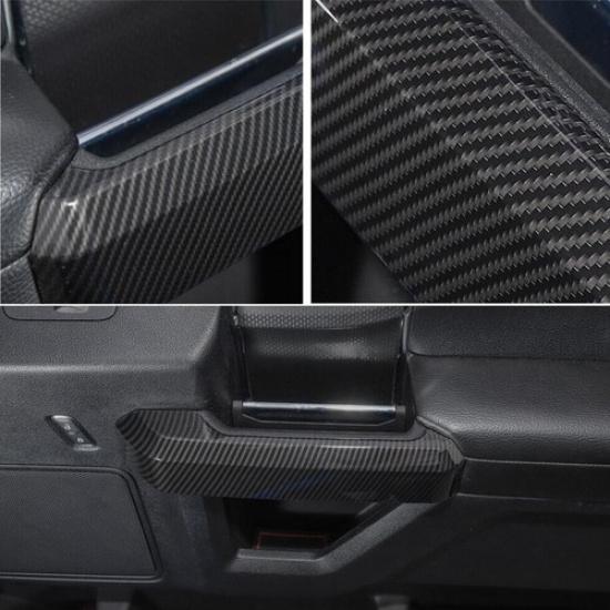 For 2015- Ford F150 F-150 Carbon Fiber Interior Door Handle Frame Cover Trim