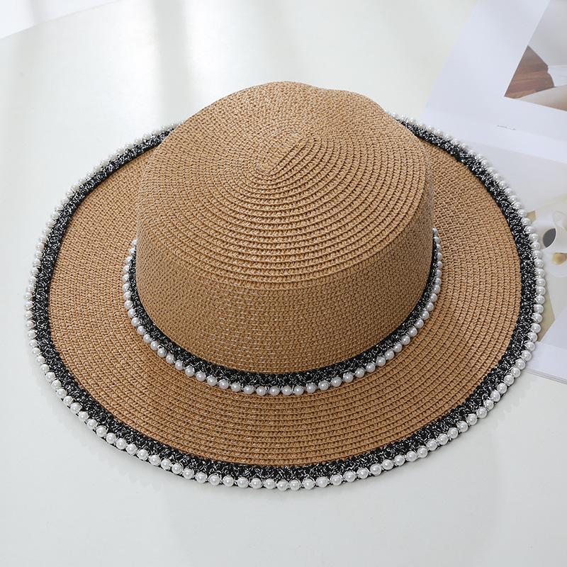 New Women's Summer UV Protection Sweet Ribbon Seaside Vacation Sunshade Bucket Hat Bow Large Brim Straw Hat